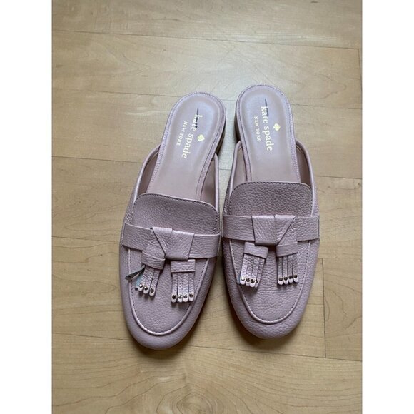KATE Spade BNWT "Berkley" pink slip on muless NEW flats tassel - Picture 2 of 9